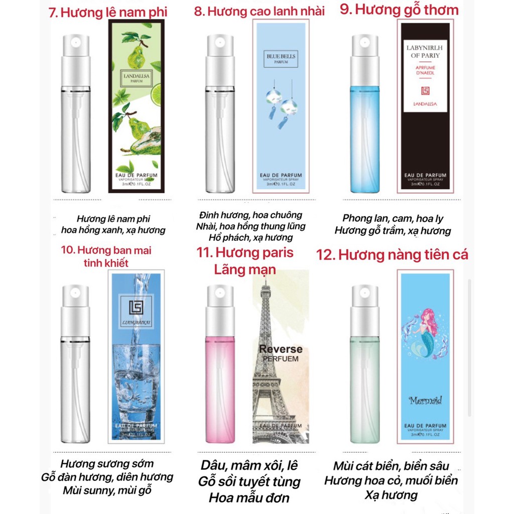 [NH01] [3ml ] Nước Hoa Mini Dạng Xịt, Nước Hoa Nữ Hương Thơm Quyến Rũ Ngọt Ngào | BigBuy360 - bigbuy360.vn