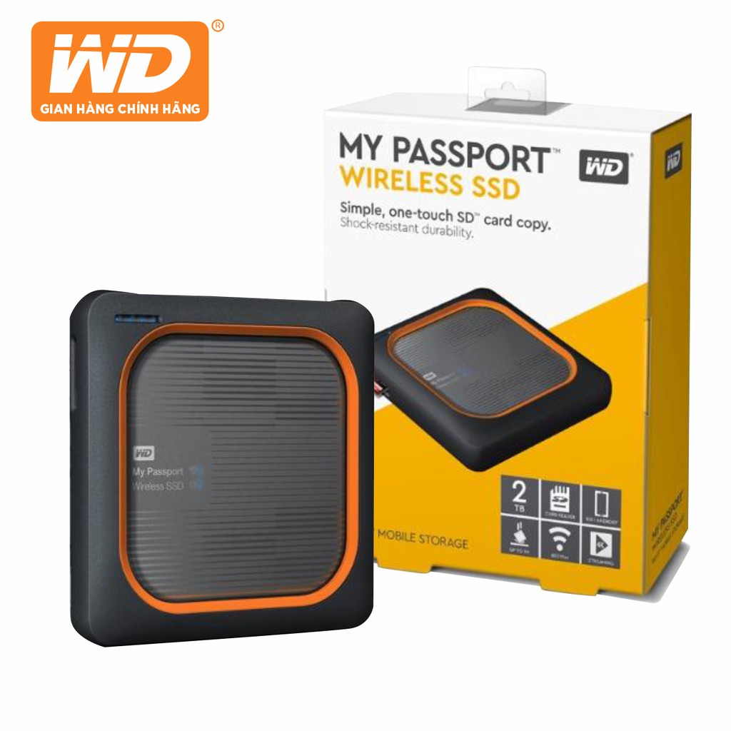 Ổ cứng SSD Di Động WD My Passport Wireless 2TB - WDBAMJ0020BGY-PESN - Hàng Phân Phối Chính Hãng