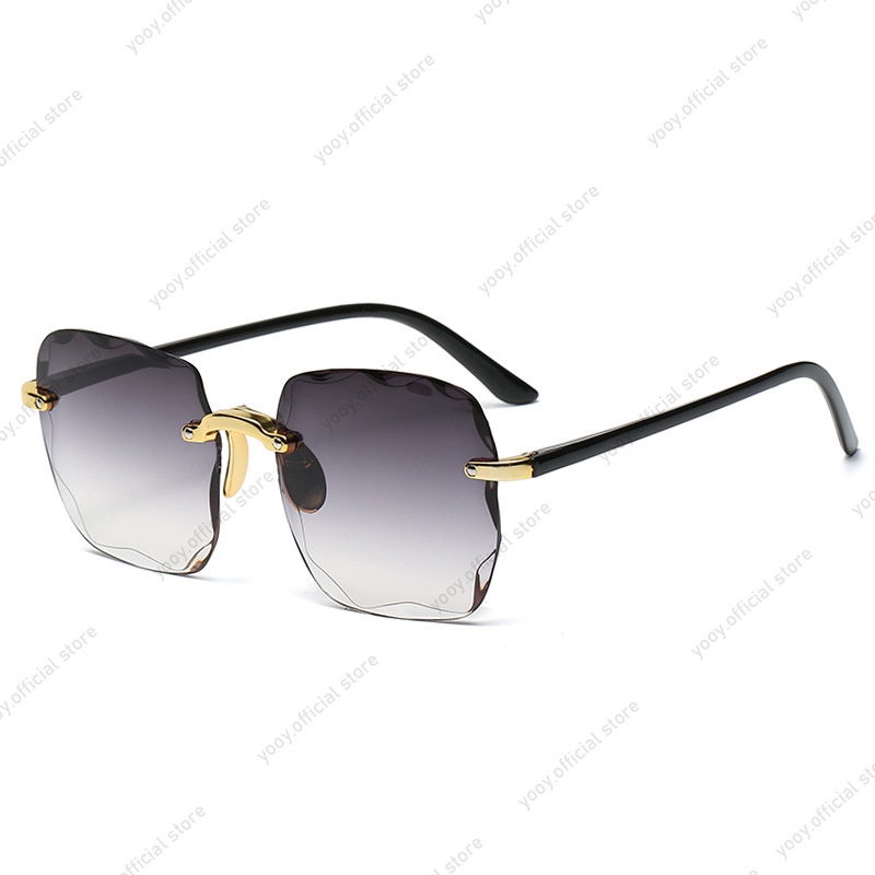 Kính mát không gọng tròng màu gradient thời trang cho nữ