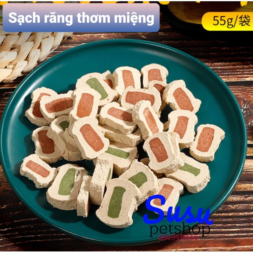 Bánh mì vị Bò Orgo cho chó làm sạch răng, thơm miệng 55 G