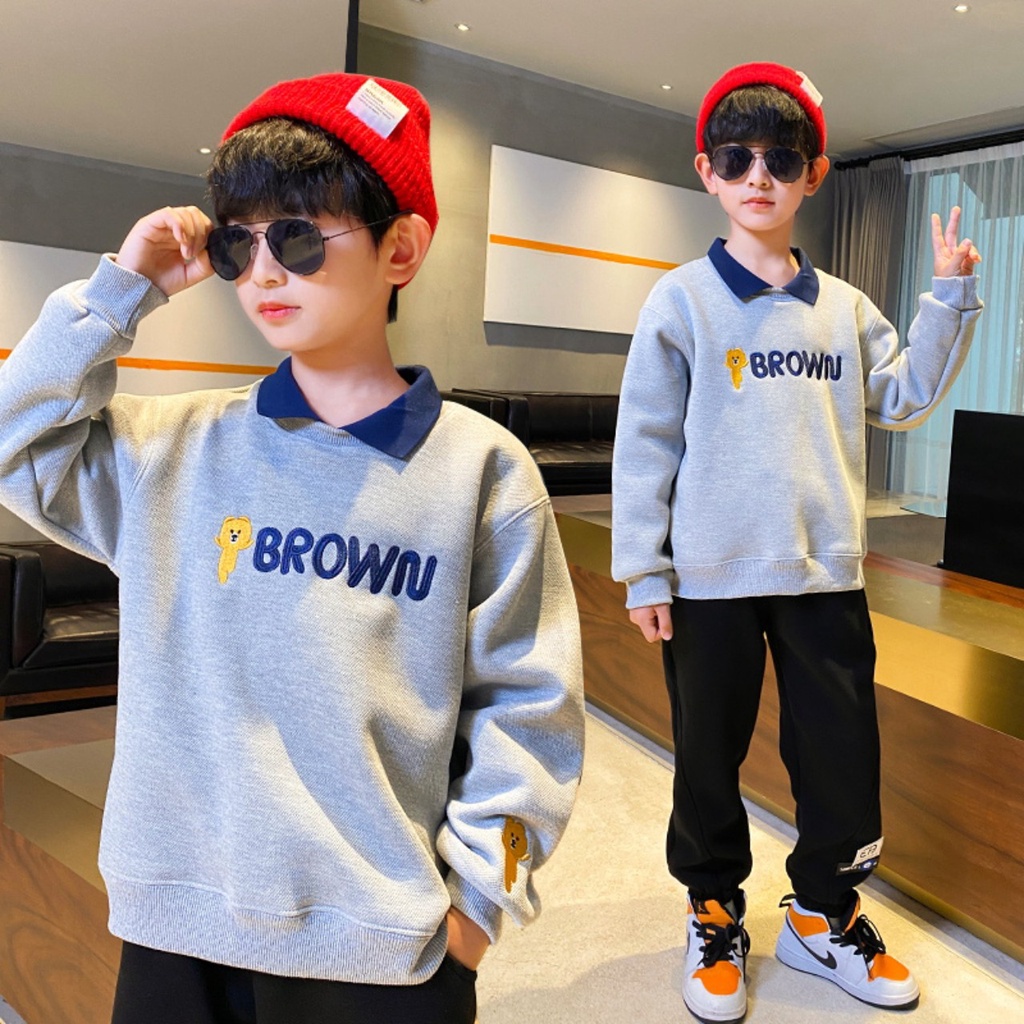 Áo nỉ thu đông dành cho bé gái 14-45kg BROWN sang chảnh cá tính, chất dày dặn,ấm áp có 3 màu lựa chọn.BROWN68