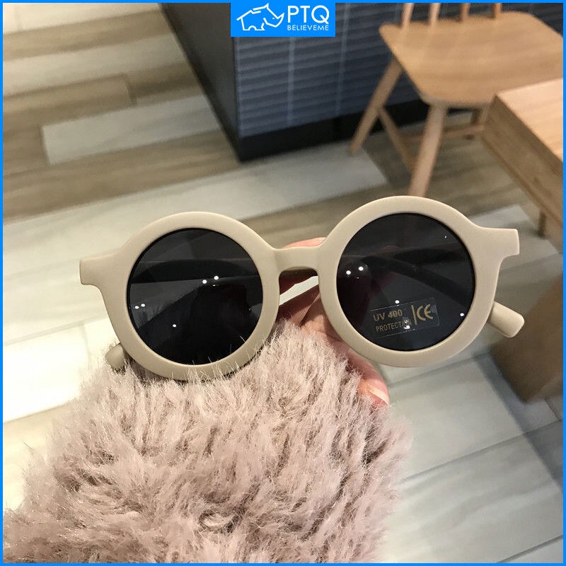 Kính Mát Gọng Tròn Họa Tiết Hoạt Hình Đáng Yêu Cho Bé Gái