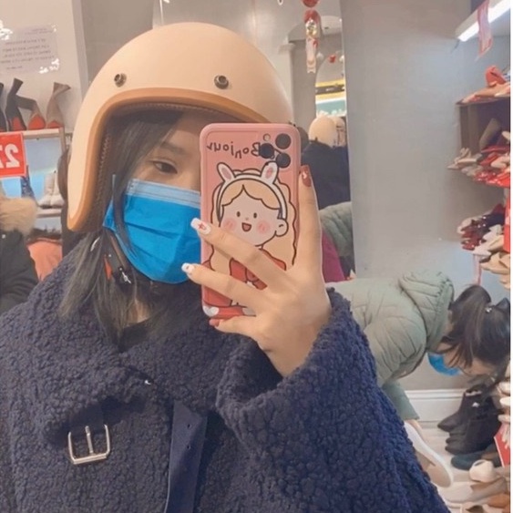 Mũ bảo hiểm 3/4 SRT màu kem sữa - lót nâu - thoáng khí - kháng khuẩn - kèm lưỡi trai