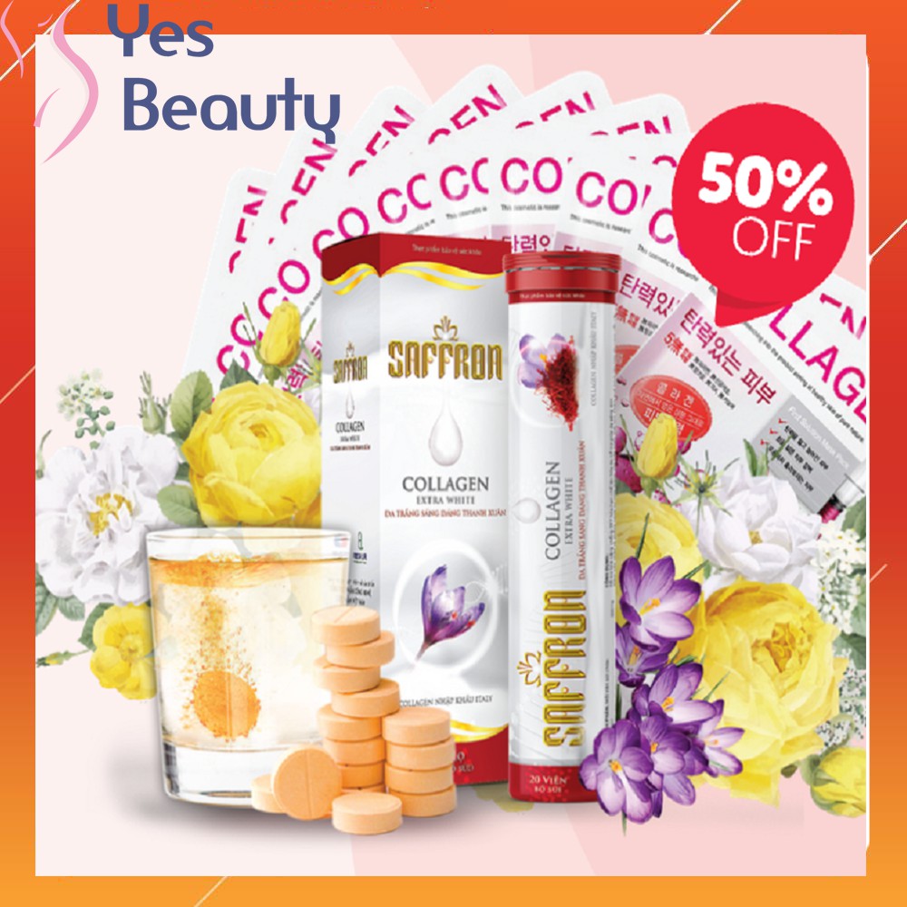 Viên Trắng Da Saffron Collagen Extra - Viên Sủi Cao Cấp Công Nghệ Nhật Bản - Chính Hãng Hộp 20 Viên | BigBuy360 - bigbuy360.vn