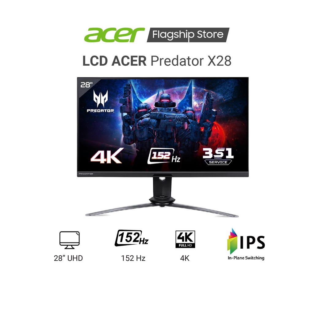 Màn hình Acer Predator X28 28inch | UHD | IPS | 152Hz | 1ms | 400nits | HDMI+DP+USB+Audio | Gsync