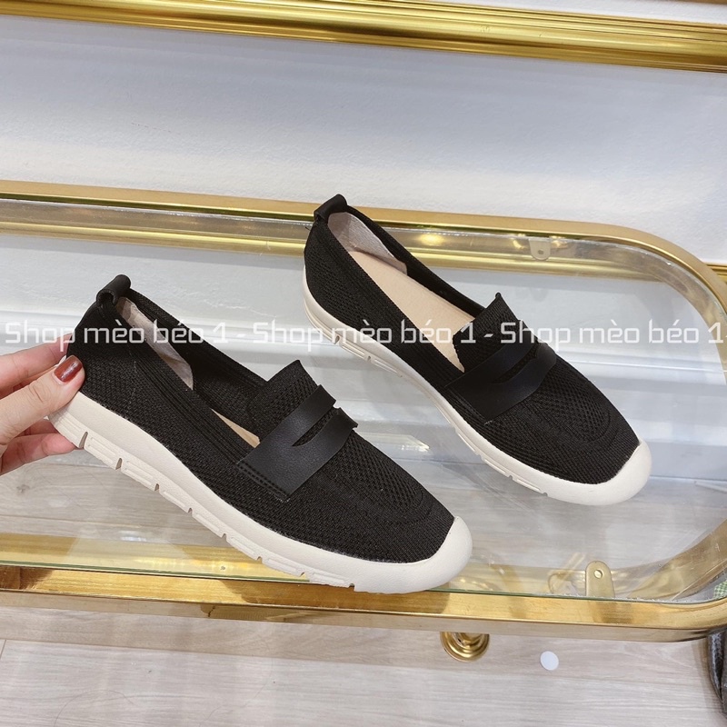 Giày slip on bệt chun đai ngang fullbox hàng quảng châu cao cấp