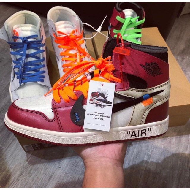 Giày Bóng Rổ Jordan 1 offwhite kèm dây phụ và zip tag