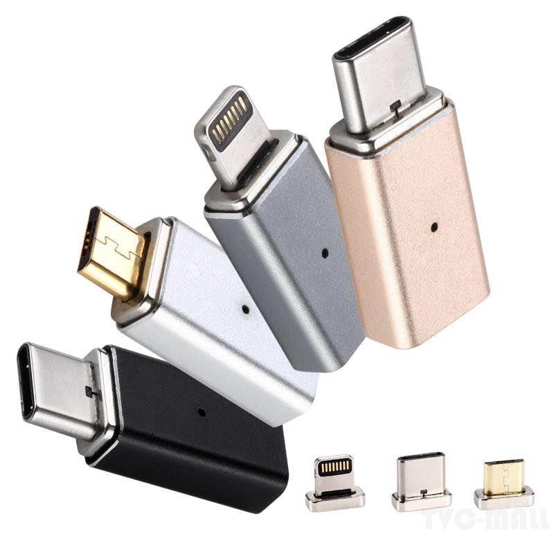 2 in 1 Magnetic Adsorption Micro USB + Type C Converter Adapter