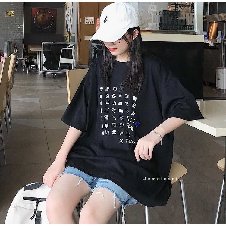 Áo Phông Nữ JEMCLOSET Form Rộng Tay Ngắn In Họa Tiết Nhí Dễ Thương XTRACI-10030