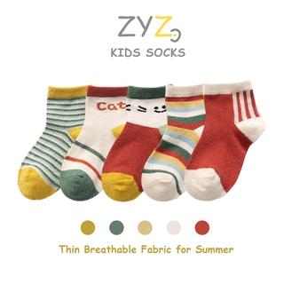 Set 5 Đôi Tất Cotton Thấm Hút Mồ Hôi Cho Bé 1y-12 Tuổi