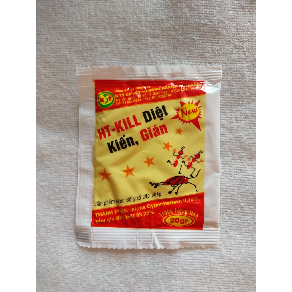 Bột Diệt Kiến Sinh Học  Diệt Gián 100% HT KILL Rắc Diệt Kiến Ba Khoang, Kiến Lửa Bộ Y Tế Cấp Phép