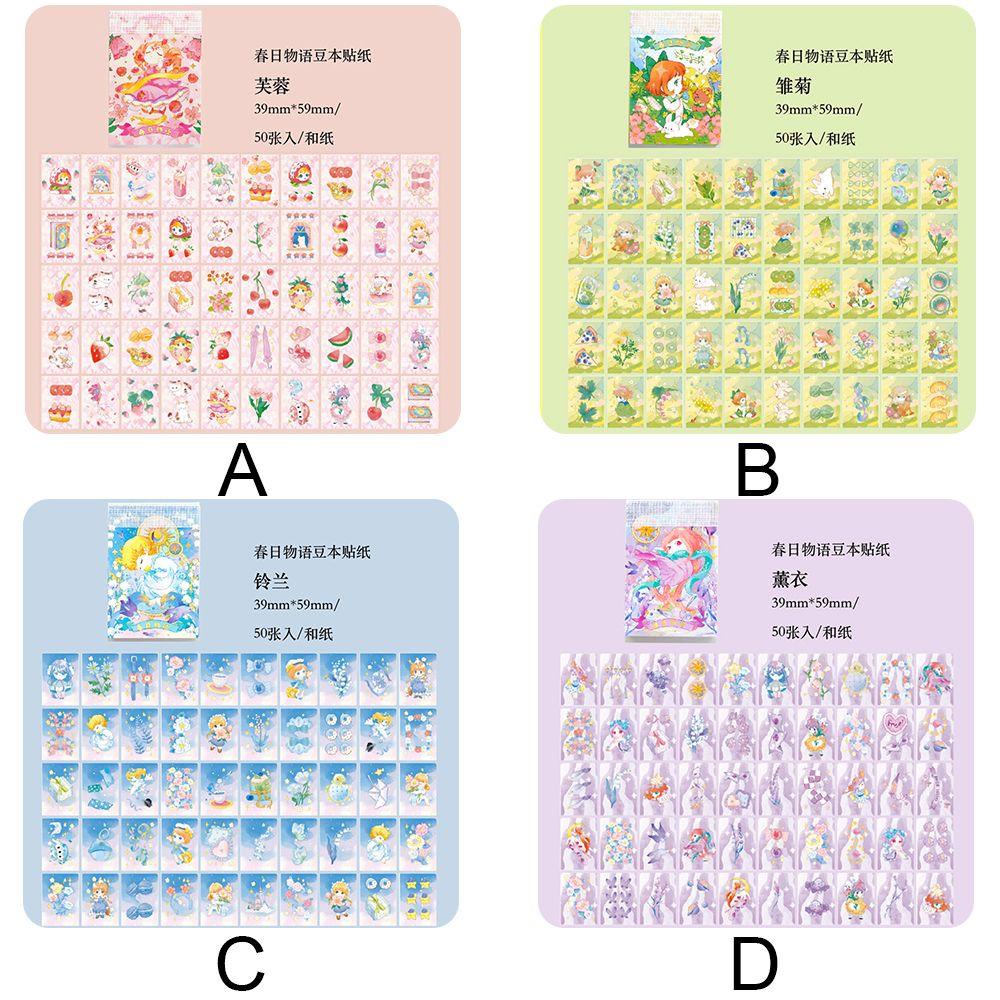 CHOOKEY Bộ 50 Tờ Sticker Dán Trang Trí Điện Thoại, Nhật Ký