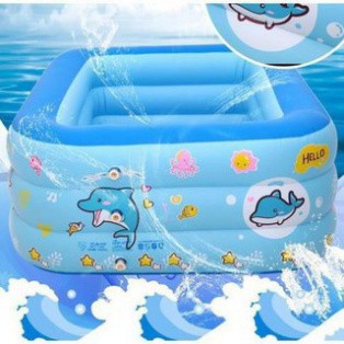 HỒ BƠI PHAO BƠI ĐẠI DƯƠNG 3 TẦNG HÌNH CHỮ NHẬT NHỰA DẺO SIÊU BỀN SIZE [180 x120 x 55 CM]