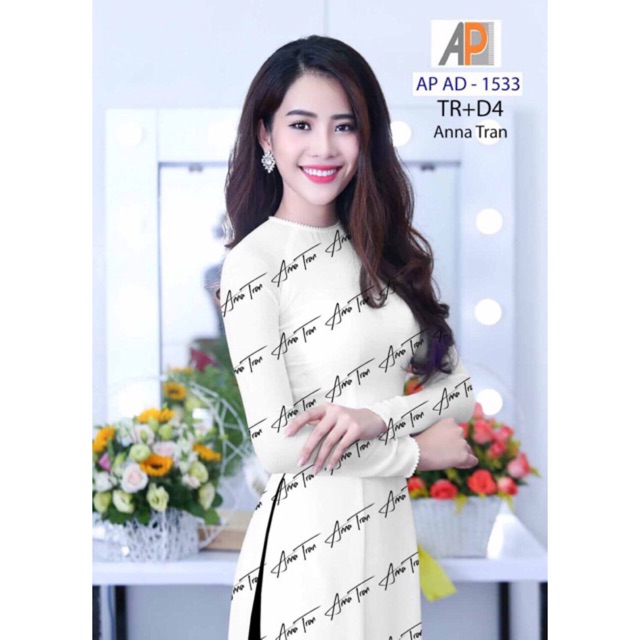 Vải áo dài in chữ