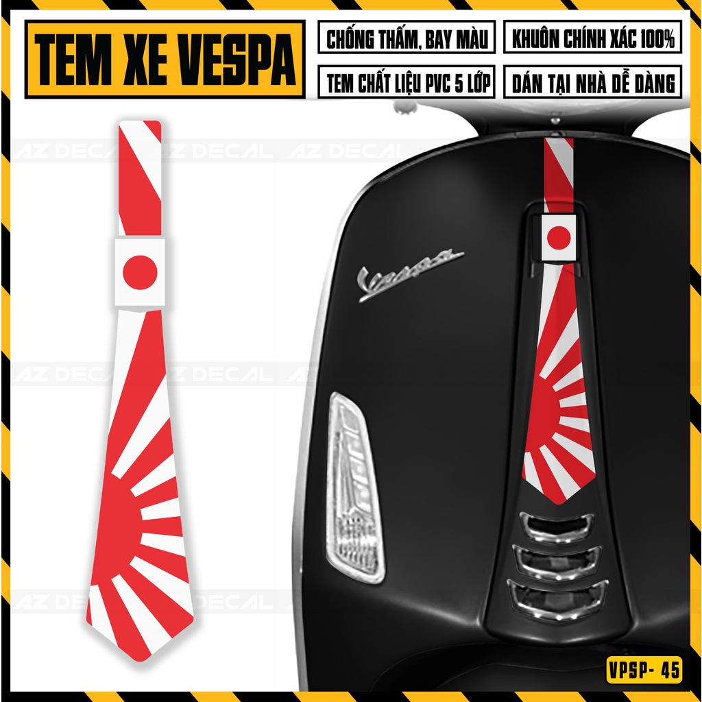 Tem Vespa Sprint / Primavera Thiết Kế Cờ Các Nước Anh Pháp Đức Nhật .. | VPSP45 | Decal Dán Xe Máy Vespa Chống Nước