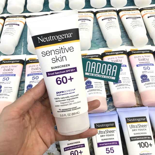 KEM CHỐNG NẮNG cho da nhạy cảm Neutrogena Sensitive Skin Sunscreen SPF 60+