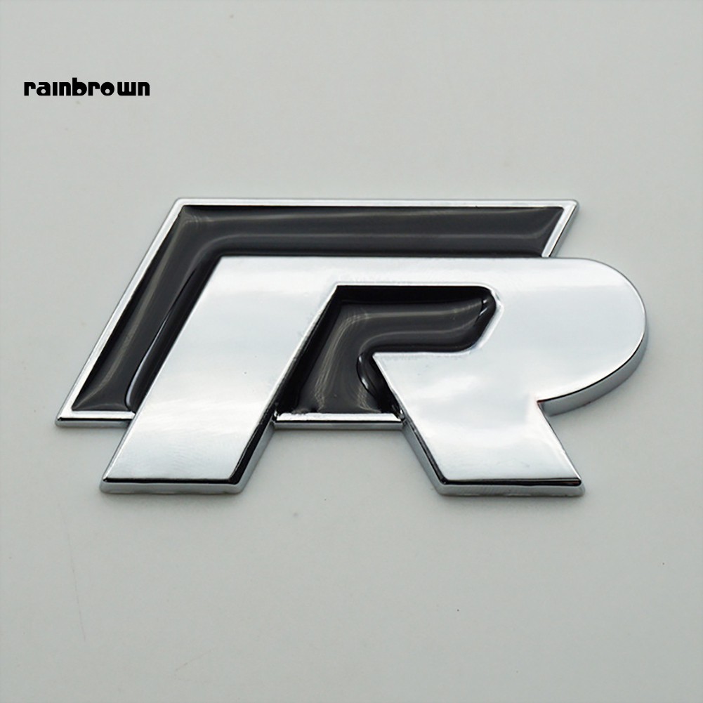 Sticker hình logo chữ R 3D bằng kim loại trang trí xe hơi VW