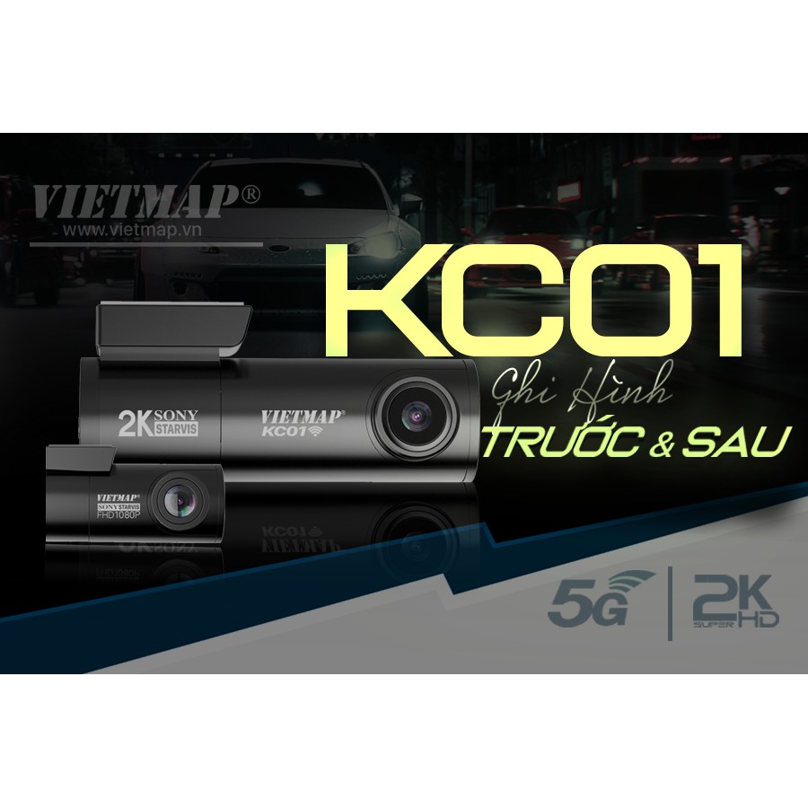 Camera Hành Trình VietMap KC01, Ghi Hình Trước Và Sau Cùng Lúc Full HD 1080P, Hỗ Trợ Thẻ Nhớ MicroSD 128GB | BigBuy360 - bigbuy360.vn