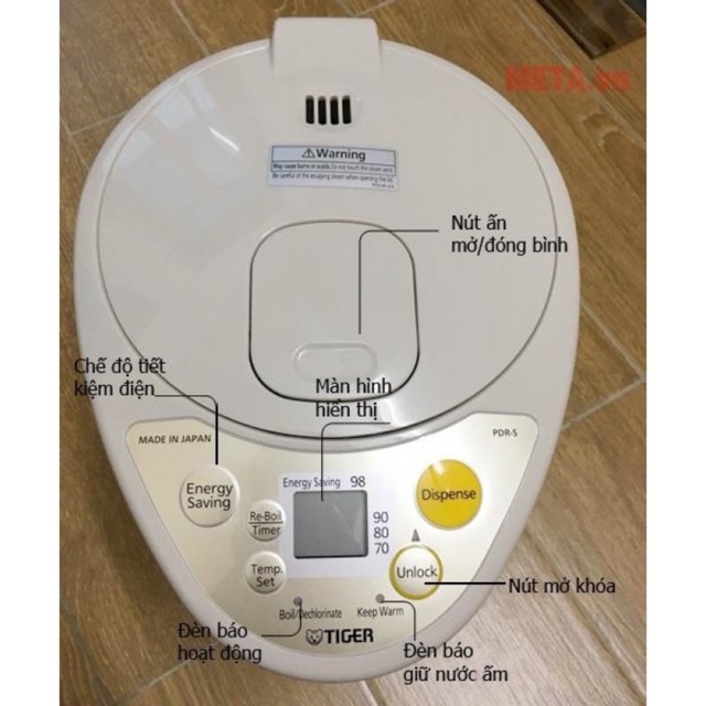 Bình thuỷ điện tiger PDR-S40W