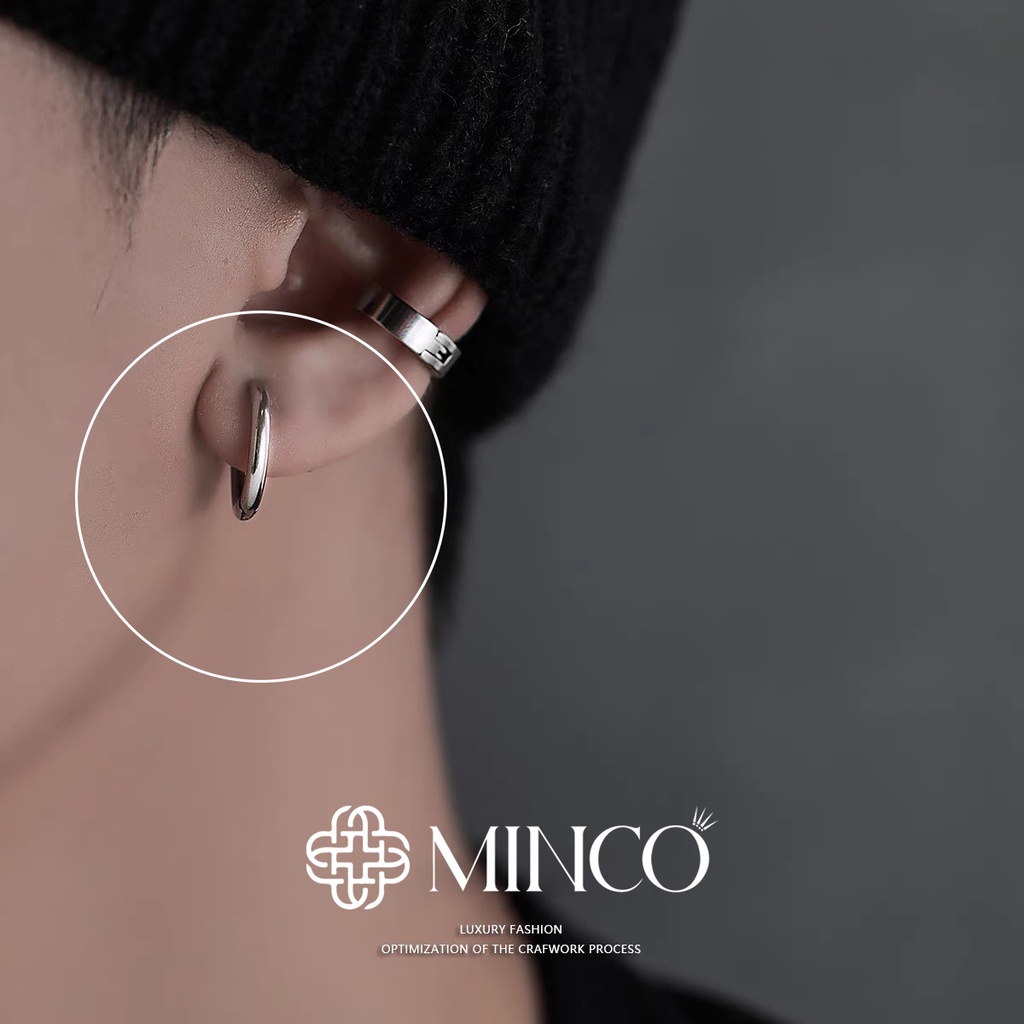 Khuyên Tai Nam Không Cần Bấm Lỗ Minco Accessories Bông tai nam cực chất phụ kiện thời trang hiphop BT11 (1 Chiếc)