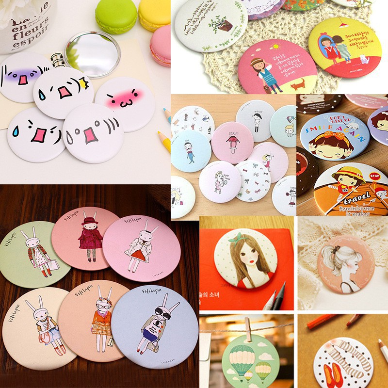 Gương trang điểm mini cầm tay Hàn Quốc siêu cute - đồ vật cần có trong túi