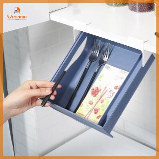 Storage Box Hanging Under The Storage Basket Table Retractable Free Punching Home Kitchen Cabinet Built-In Rack