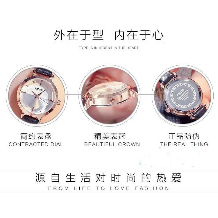 Đồng hồ nữ Kezzi 1651 hàng chính hãng dây da nhỏ xinh mini [HÀNG XỊN] | BigBuy360 - bigbuy360.vn