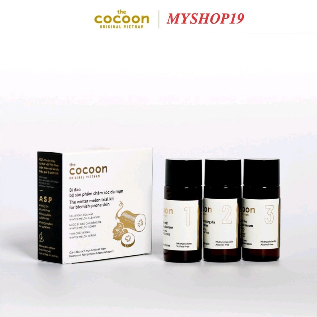 Bộ Chăm Sóc Da Mụn Bí Đao Trial Kit Cocoon