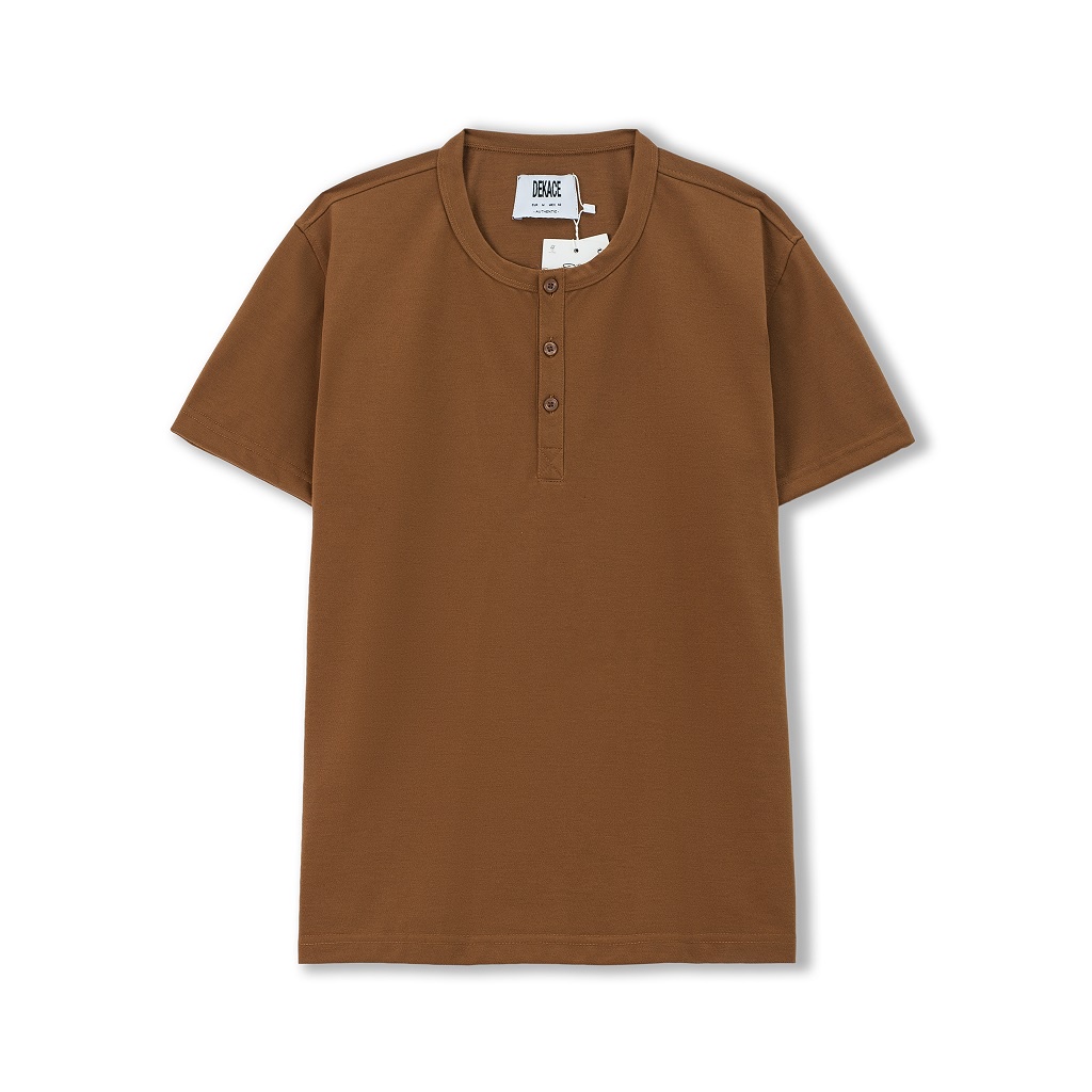 Áo Thun Nam Cổ Henley - Áo Phông Cổ Henley Vải Cotton Cá Sấu Dày Dặn Co Giãn Tay Ngắn
