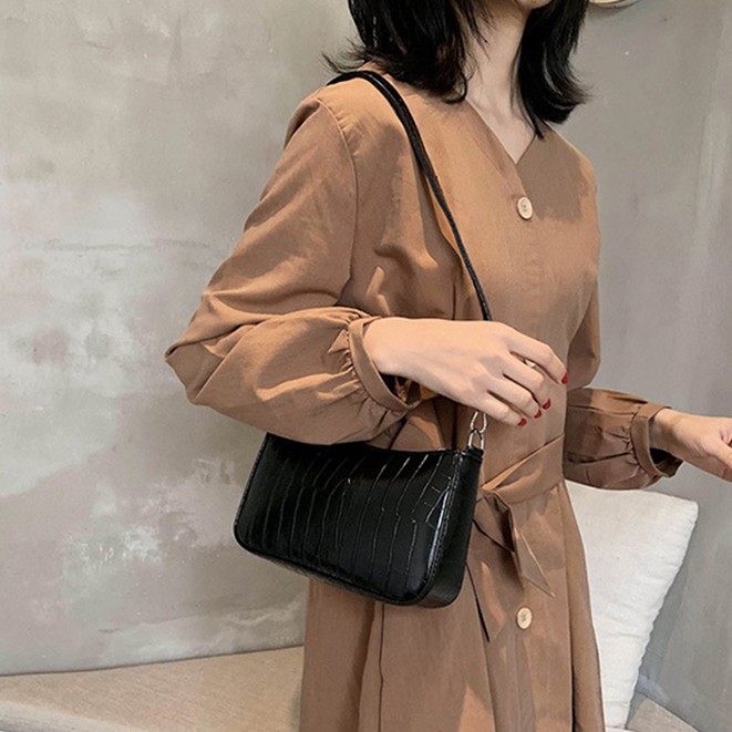 Túi xách da đeo vai họa tiết da cá sấu thời trang Retro cho nữ | BigBuy360 - bigbuy360.vn