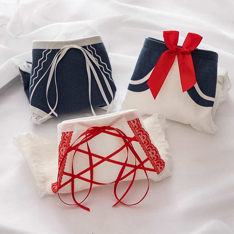 Quần lót nữ FREESHIP Quần Lót Nữ sinh viên buộc dây dễ thương - Đồ nội y cotton gợi cảm kháng khuẩn