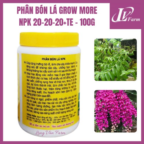 Phân bón lá cho hoa lan, cây cảnh npk 20-20-20 +TE