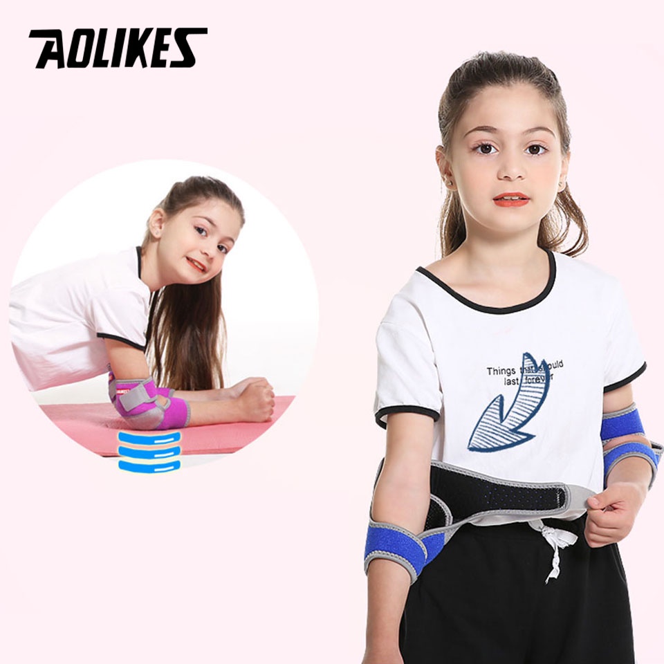 AOLIKES Cặp đệm bảo vệ khuỷu tay chống rơi cho bé khi chơi thể thao