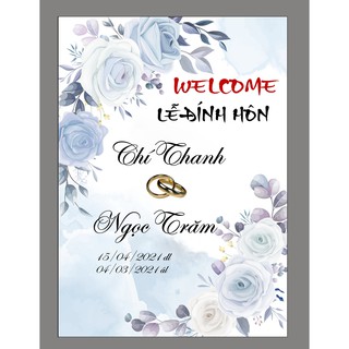 BẢNG TÊN ĐÁM CƯỚI 5 LY HÌNH CHỮ NHẬT HAFU HOUSE M3