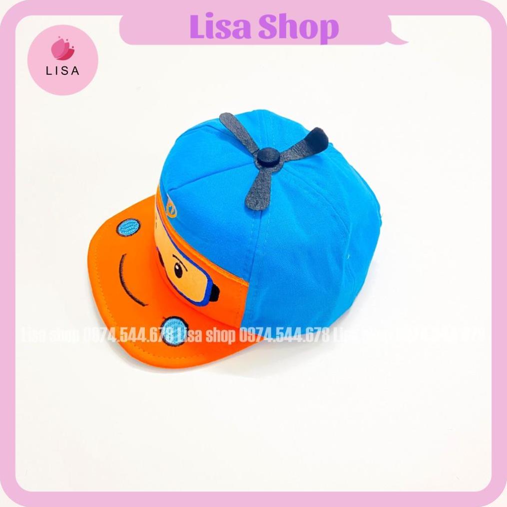Mũ Lưỡi Trai, Nón Lưỡi Trai Bé Trai Hình Poli Đáng Yêu Cho Bé 1-2 Tuổi, Vải Mềm Gấp Gọn Bỏ Túi, Lisa M56