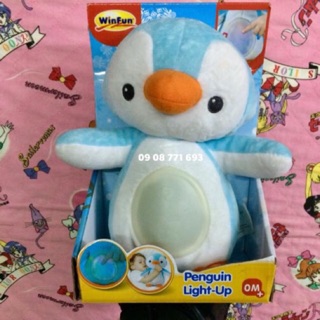 Thú bông chim cánh cụt ru ngủ 23cm có đèn nhạc