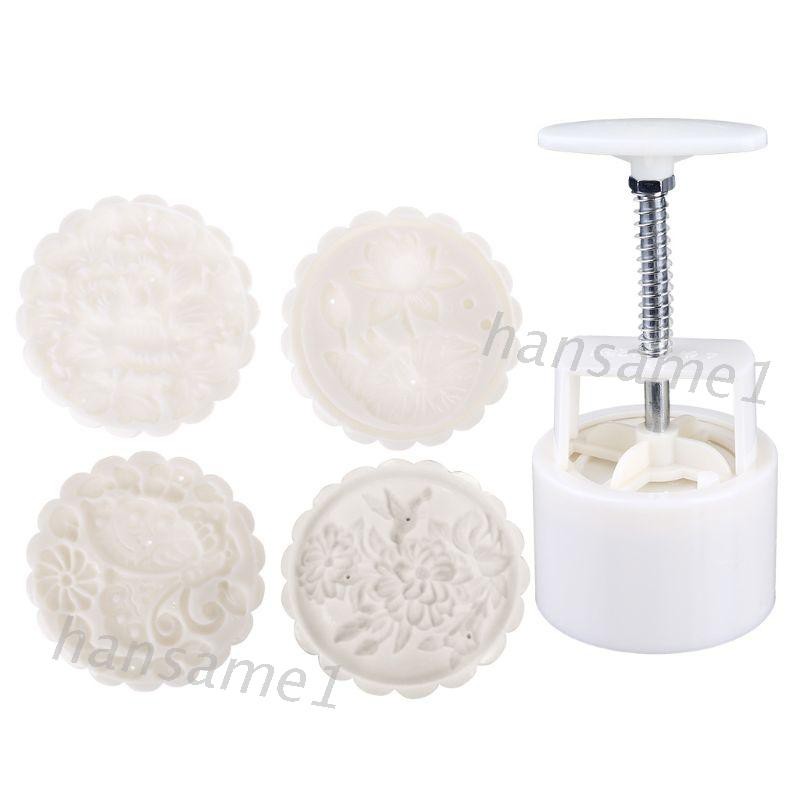 Khuôn Đóng Dấu Trang Trí Bánh Trung Thu 4 Kiểu 125g