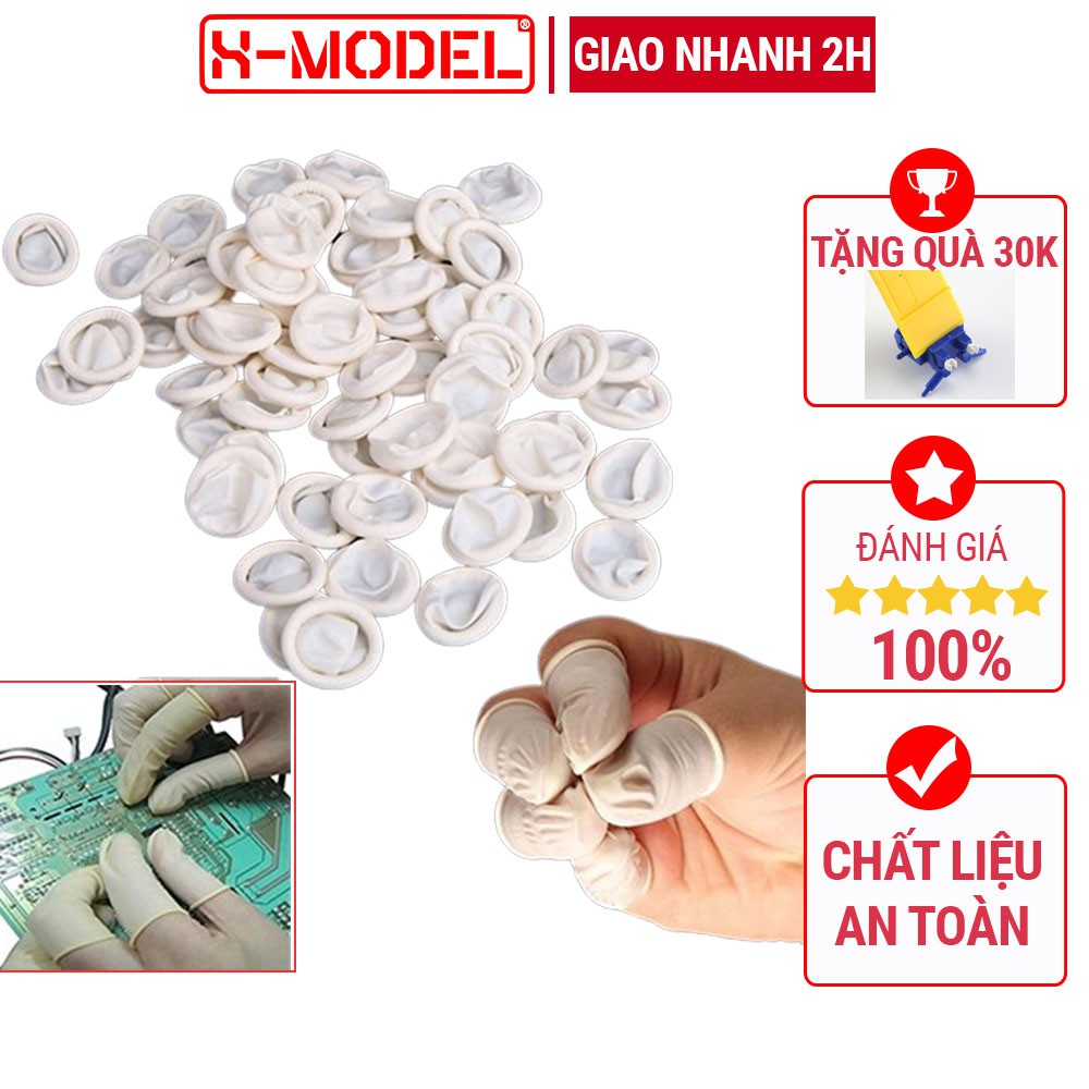 Bộ 10 lót bọc ngón tay chống trơn trượt phụ kiện X- MODEL XM01 dùng một lần, bảo vệ tay khi dùng