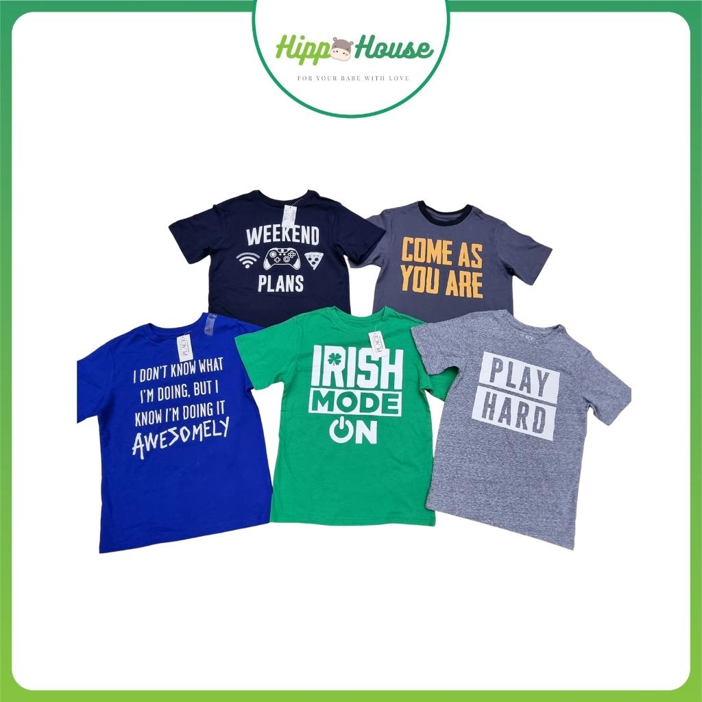 Áo Phông Áo Thun Cộc Tay bé Trai Size Đại Xuất Dư Cotton Mềm Mịn Mỏng Mát Hippo House