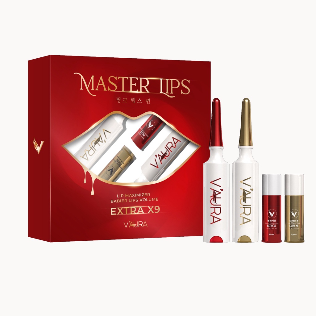 Mẫu Mới - Combo Cấy Hồng Môi Vaura Master Lips V3 Babier Lips Volume (Tặng Dưỡng Môi) ,mờ thâm làm hồng môi