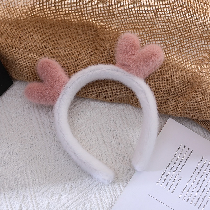 Băng Đô Cài Tóc Rửa Mặt Dạng Bấm Đính Sừng Tuần Lộc Dễ Thương Phong Cách Hàn Quốc Dành Cho Bạn Nữ Rửa Mặt