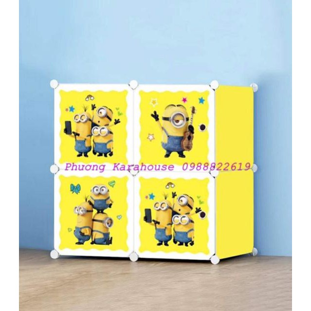 FREESHIP 99K TOÀN QUỐC_Tủ nhựa quần áo lắp ghép 4 ô. Size người lớn dùng