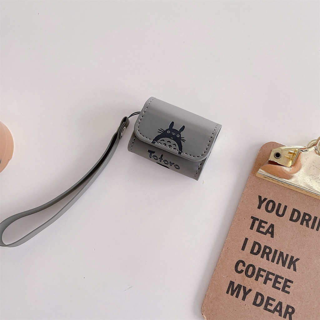 Vỏ Bảo Vệ Hộp Sạc Tai Nghe Bluetooth AirPods 1 2 pro 3 2021 gen3 Bằng Tpu Mềm Hình Totoro Da Xám