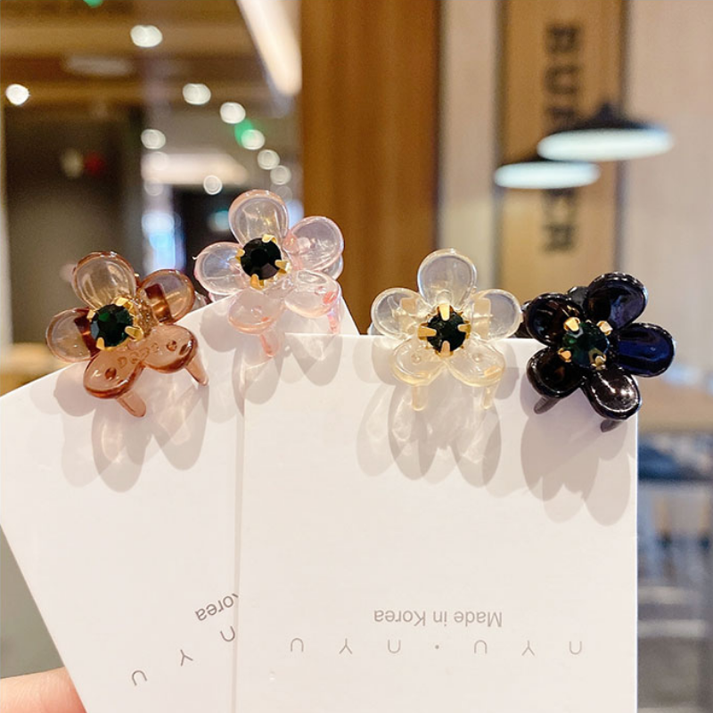 Kẹp tóc đính hoa thiết kế xinh xắn dễ thương cho nữ