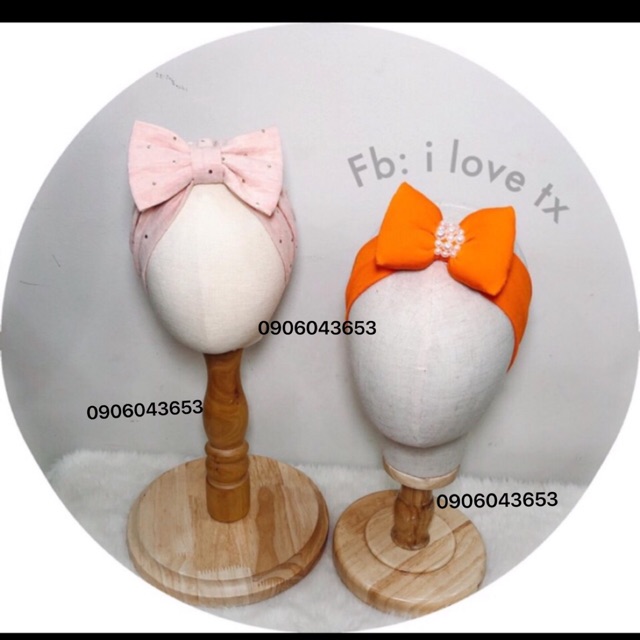 Đầu manocanh bọc vải đội nơ