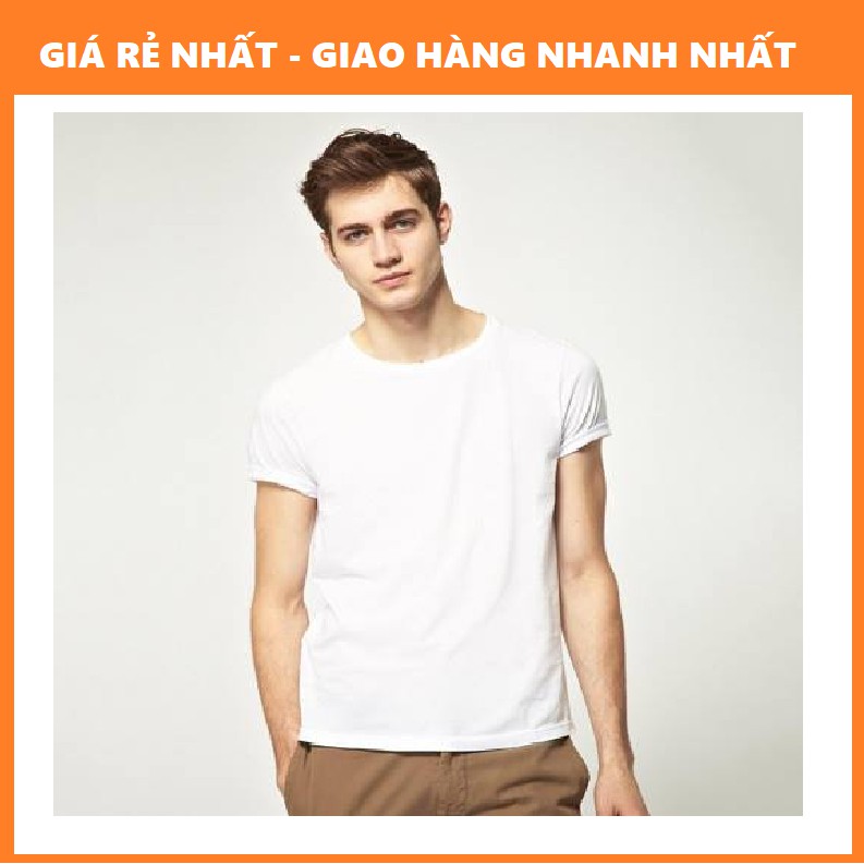 Áo Thun Nam Trắng Trơn vải mỏng, bao mát mẻ khi ngủ