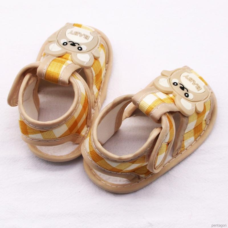 Giày sandal cotton đế mềm phối hình dễ thương chống trượt dành cho bé