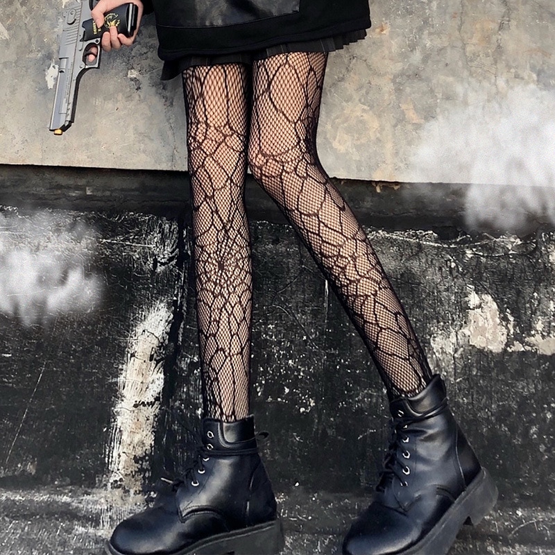 Women Sexy Fishnet Stockings Dark Black Temptation Hot Foot Fetish Tights Pantyhose Lingerie Mesh Stockings Thigh High Socks