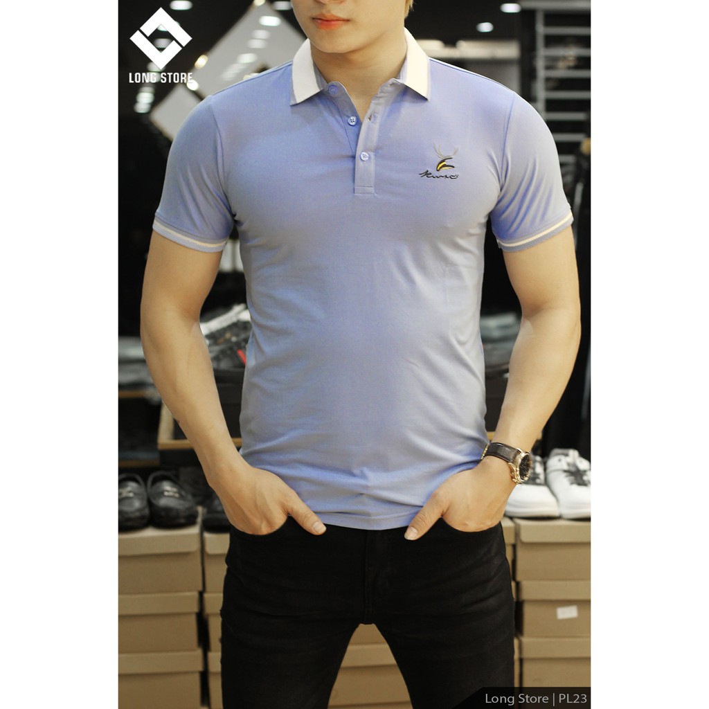 Áo thun polo nam trơn nhiều màu chất cotton cao cấp co giãn thoáng mát mềm mịn LONGSTORE PL350