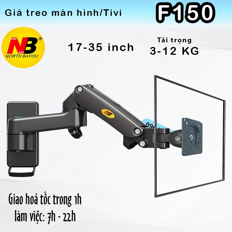F150 Giá treo màn hình máy tính NB #Tay treo màn hình đa năng #Xoay 360 độ (màn hình 17-35 inch) NorthBayou